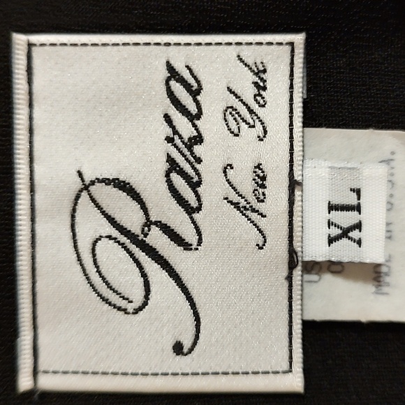 Vintage Raza New York Black Empire Waist Gown Floral Jacquard Rhinestone Size XL - Picture 15 of 16